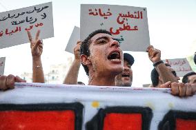 Protest Against Violations Of Democracy In Tunis