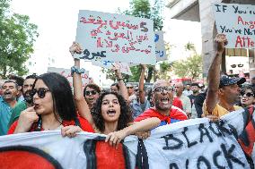 Protest Against Violations Of Democracy In Tunis