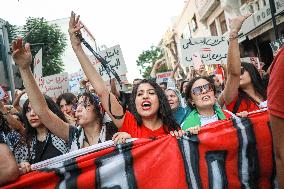 Protest Against Violations Of Democracy In Tunis