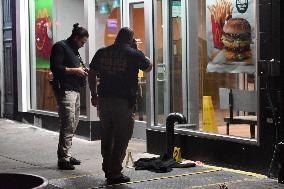 NYPD Investigates Scene Where Former Governor Of New York David Paterson And His Son Injured In A Gang Assault On The Upper East