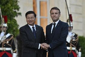 Emmanuel Macron Receives President of Laos - Paris