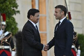 Emmanuel Macron Receives President of Laos - Paris