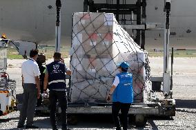 WHO and UNHCR aid and medical supplies arrive in Lebanon