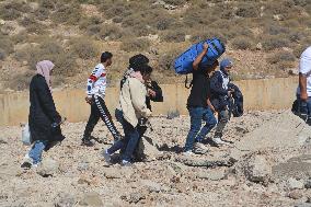 Displaced Lebanon People at the Masnaa Border Crossing