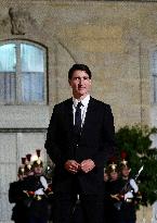 Justin Trudeau And Canadian Officials Arrive At Elysee - Paris