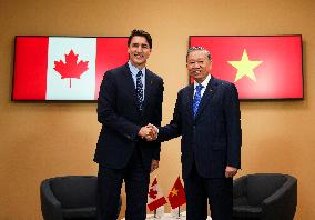 Justin Trudeau Meets Government Officials - Paris