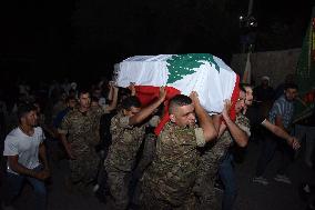 Funeral of A Lebanese soldier in Al-Minieh