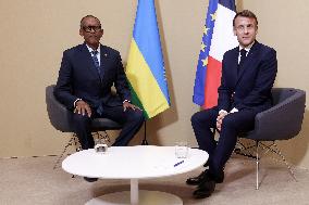 Macron and Kagame Bilateral meeting at Francophonie Summit - Paris