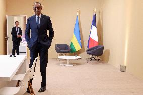 Macron and Kagame Bilateral meeting at Francophonie Summit - Paris