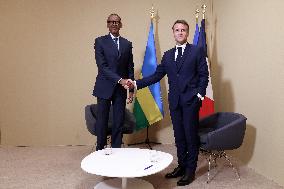 Macron and Kagame Bilateral meeting at Francophonie Summit - Paris