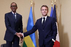 Macron and Kagame Bilateral meeting at Francophonie Summit - Paris