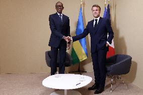 Macron and Kagame Bilateral meeting at Francophonie Summit - Paris