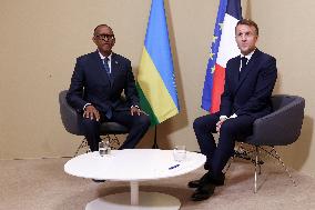 Macron and Kagame Bilateral meeting at Francophonie Summit - Paris