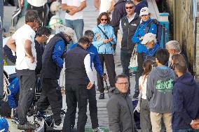 King Juan Carlos, Infanta Elena And Laurence Debray At Marina - Spain