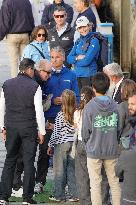 King Juan Carlos, Infanta Elena And Laurence Debray At Marina - Spain