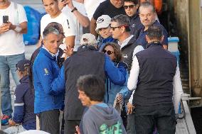 King Juan Carlos, Infanta Elena And Laurence Debray At Marina - Spain