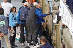 King Juan Carlos, Infanta Elena And Laurence Debray At Marina - Spain