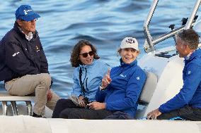 King Juan Carlos, Infanta Elena And Laurence Debray At Marina - Spain