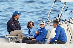 King Juan Carlos, Infanta Elena And Laurence Debray At Marina - Spain