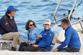 King Juan Carlos, Infanta Elena And Laurence Debray At Marina - Spain