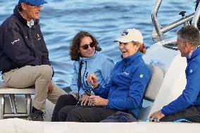 King Juan Carlos, Infanta Elena And Laurence Debray At Marina - Spain