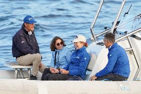 King Juan Carlos, Infanta Elena And Laurence Debray At Marina - Spain