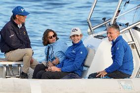 King Juan Carlos, Infanta Elena And Laurence Debray At Marina - Spain