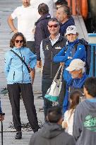 King Juan Carlos, Infanta Elena And Laurence Debray At Marina - Spain