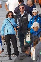 King Juan Carlos, Infanta Elena And Laurence Debray At Marina - Spain