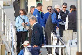 King Juan Carlos, Infanta Elena And Laurence Debray At Marina - Spain