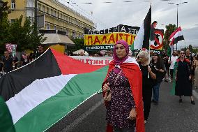 Protest In Solidarity With Palestine And Lebanon In Athens