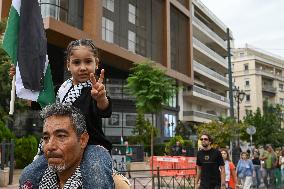 Protest In Solidarity With Palestine And Lebanon In Athens