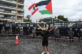 Protest In Solidarity With Palestine And Lebanon In Athens