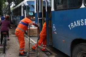 Departure of the TRE's unas from the Botanical Garden in Rio de Janeiro