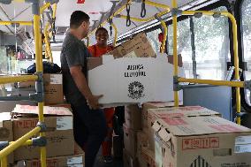 Departure of the TRE's unas from the Botanical Garden in Rio de Janeiro