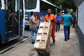 Departure of the TRE's unas from the Botanical Garden in Rio de Janeiro