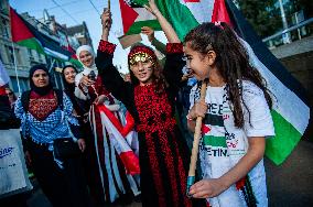 Global Day Of Action In Support Of Palestine, Held In Amsterdam.