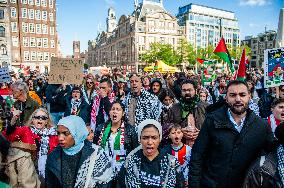 Global Day Of Action In Support Of Palestine, Held In Amsterdam.