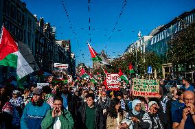 Global Day Of Action In Support Of Palestine, Held In Amsterdam.