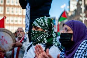 Global Day Of Action In Support Of Palestine, Held In Amsterdam.