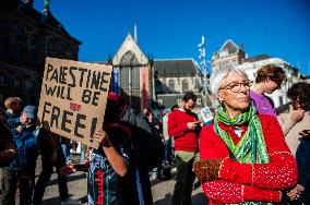 Global Day Of Action In Support Of Palestine, Held In Amsterdam.