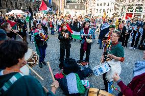 Global Day Of Action In Support Of Palestine, Held In Amsterdam.