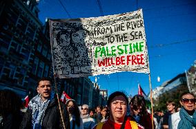 Global Day Of Action In Support Of Palestine, Held In Amsterdam.