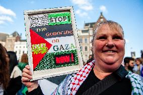 Global Day Of Action In Support Of Palestine, Held In Amsterdam.