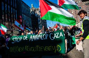 Global Day Of Action In Support Of Palestine, Held In Amsterdam.