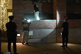 NYPD Swabs For Evidence Outside