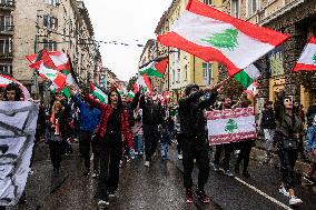 March In Support Of Lebanon And Gaza In Sofia.