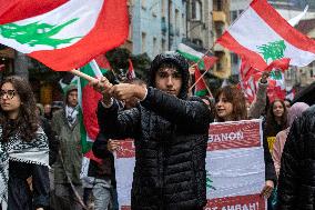 March In Support Of Lebanon And Gaza In Sofia.