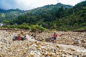 Flood Damages Homes In Bhardev Region, Nepal.