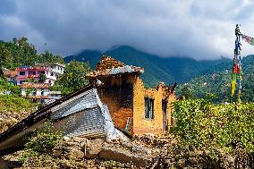 Flood Damages Homes In Bhardev Region, Nepal.